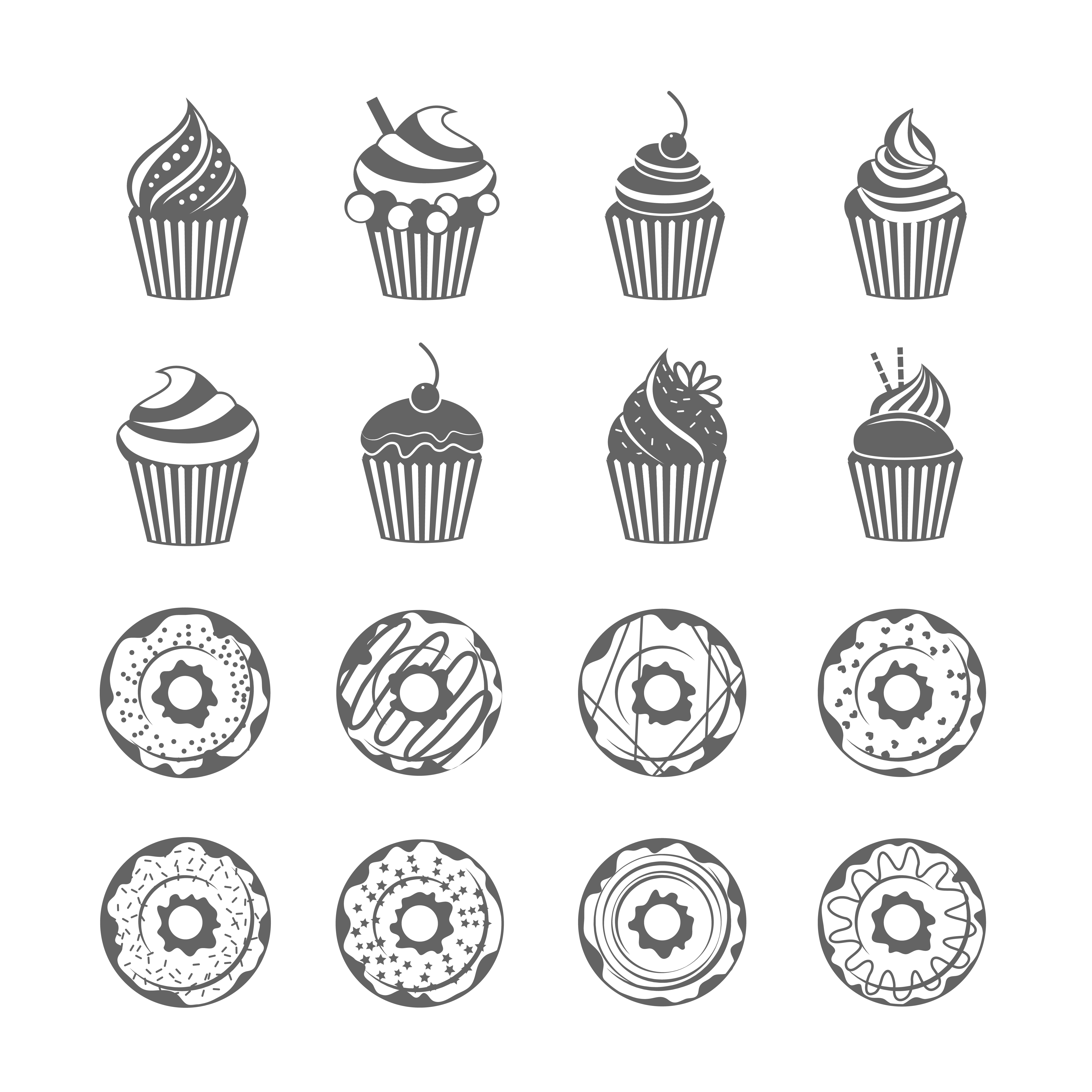4500x4500 Donut Cupcake Icons