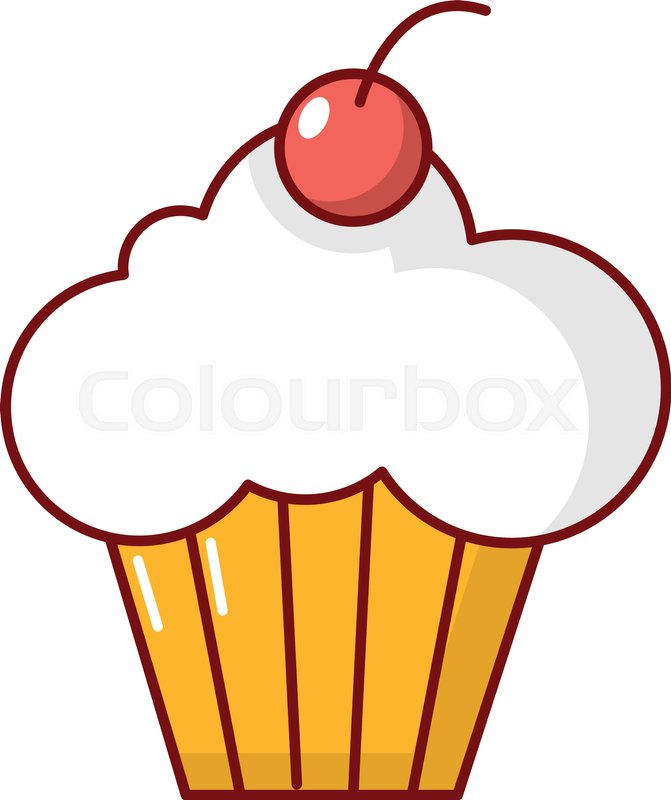 671x800 Sweet Cupcake Icon Cartoon Stock Vector Colourbox