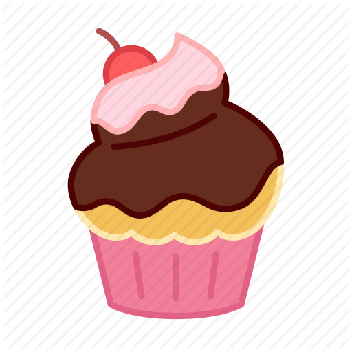 512x512 Baking, Cake, Cherry, Colour, Cupcake, Sauce, Sweets Icon