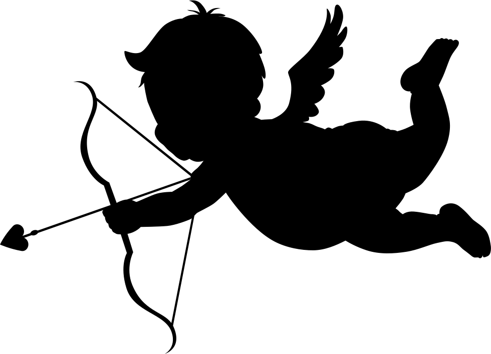 980x707 Cupid In Flight Silhouette With Bow And Arrow Png Icon Free