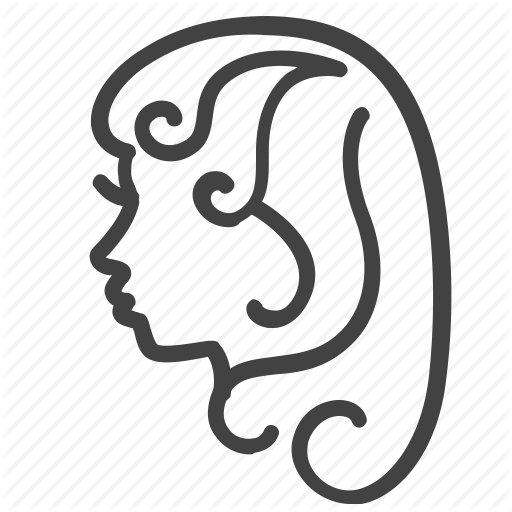 512x512 Barber, Curly, Hair, Head, Long, Service, Woman Icon