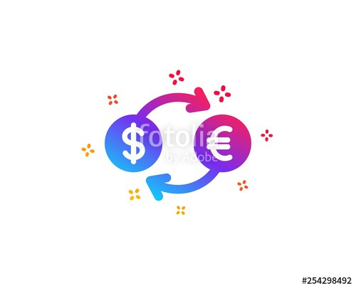 500x405 Money Exchange Icon Banking Currency Sign Euro And Dollar Cash