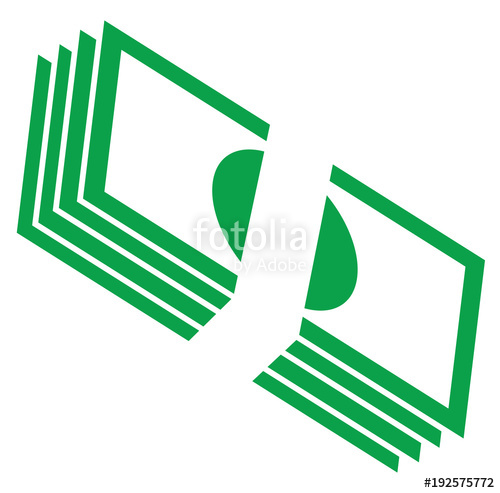 500x493 Pile Of Bank Notes Or Bills Stacked Currency Icon Or Logo Vector
