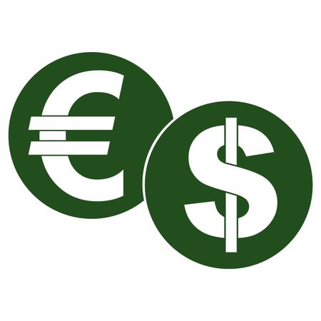 450x450 Vector Illustration Of Euro Dollar Currency Icon In Green