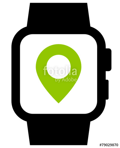 404x500 Current Location In Smartwatch Icon Stock Image And Royalty Free