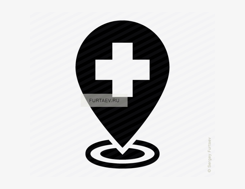820x633 Hospital Map Pointer Vector Icon Royalty Free