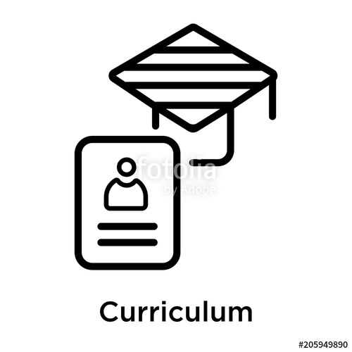 500x500 Curriculum Icon Vector Sign And Symbol Isolated On White