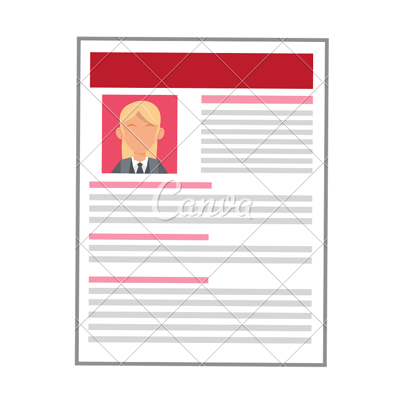 800x800 Woman Red Curriculum Vitae Icon