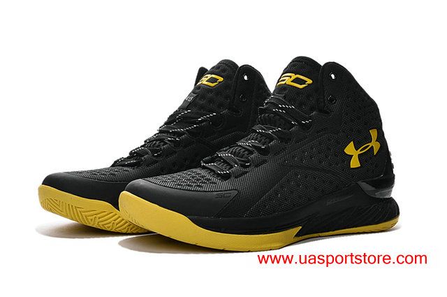 640x425 Under Armour Icon Curry Customized Black Yellow Men's Ua