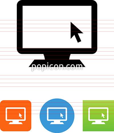 400x469 Computer With Cursor Arrow Icon