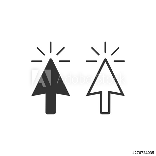 500x500 Pointer, Cursor, Arrow Icon Vector Illustration, Flat Design