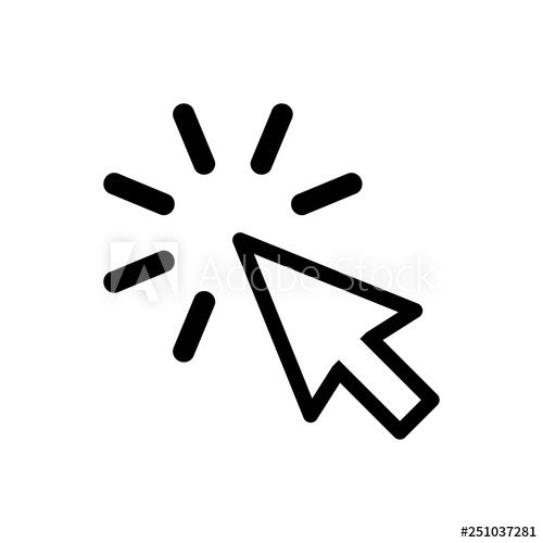 500x500 Click Icon Vector Cursor Icon Computer Mouse Click Cursor Black