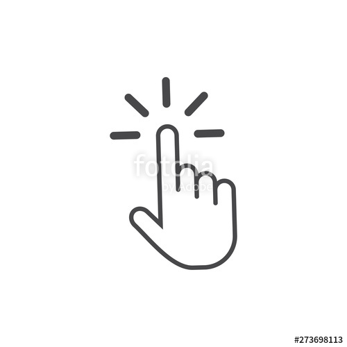 500x500 Hand Cursor Icon Grey Hand Click Icon Finger Pointer Isolated