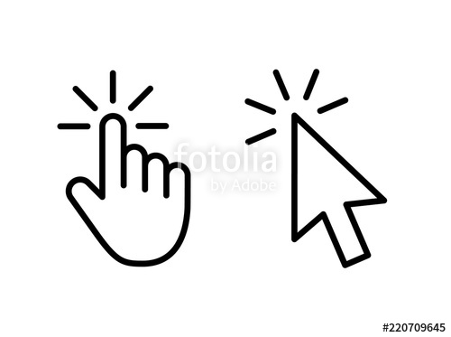 500x373 Computer Mouse Click Cursor Gray Arrow Icons Set And Loading Icons