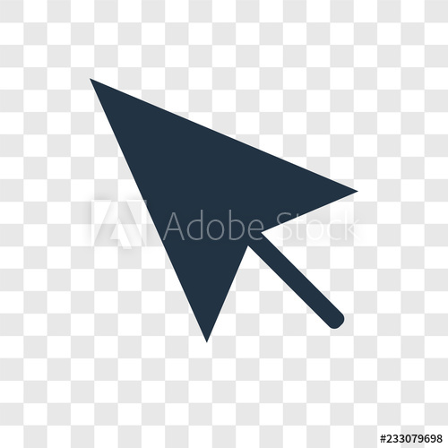 500x500 Cursor Vector Icon Isolated On Transparent Background, Cursor