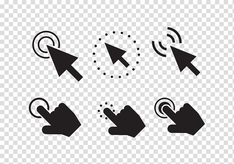 800x560 Six Mouse Hand Cursor Illustration, Computer Mouse Arrow Button