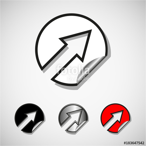 500x500 Sticker Arrow With Curved Edge Cursor Pointer Icon In Circle