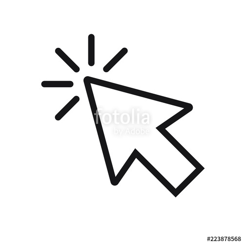 500x500 Clicking Cursor Pointer Icon Vector Stock Image And Royalty Free