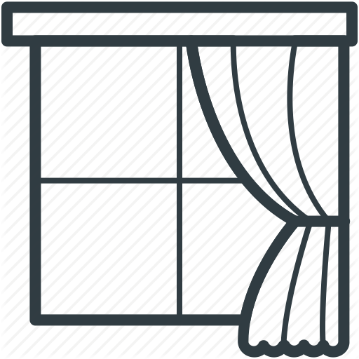 512x512 Curtain, Indoor Window, Real Estate, Window, Window Frame Icon