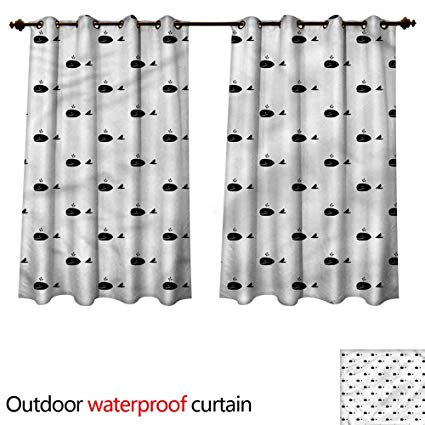 425x425 Whale Outdoor Balcony Privacy Curtan With Fins