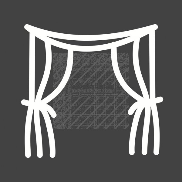 600x600 Curtains Line Inverted Icon