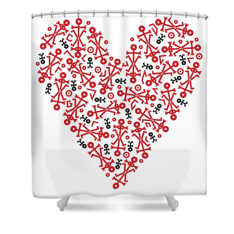 800x800 Heart Icon Shower Curtain For Sale