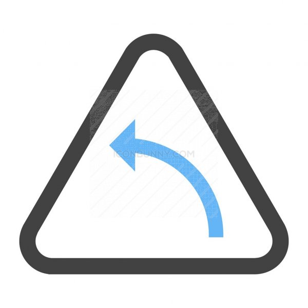 600x600 Left Hand Curve Blue Black Icon