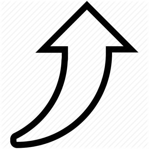 512x512 Curved Arrow, Direction, Directional Sign, Up Arrow Icon