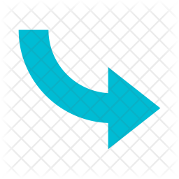 256x256 Curved Arrow Icon Of Flat Style