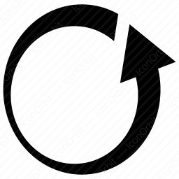 256x256 Anticlockwise Curved Arrow Icon