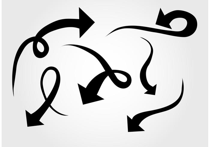 700x490 Vector Curved Arrow Icons