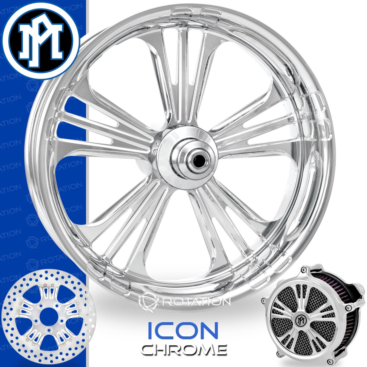 1280x1280 Performance Machine Pm Icon Chrome Custom Motorcycle Wheel