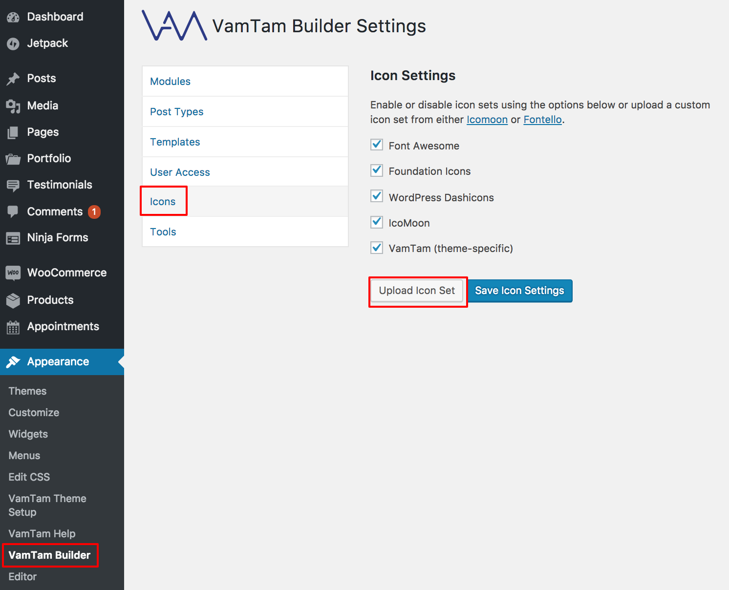 1492x1208 Vamtam Beaver Themes How To Use The Icon Font Manager And Add New