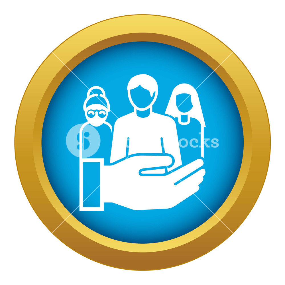 1000x1000 Customer Care Icon Blue Vector Isolated On White Background