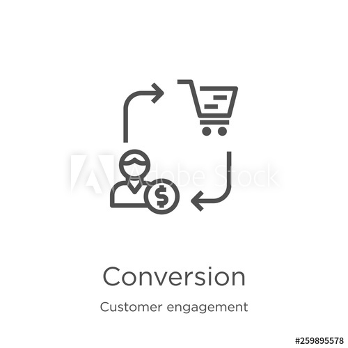 500x500 Conversion Icon Vector From Customer Engagement Collection Thin