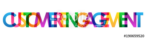 500x134 Customer Engagement Colourful Vector Letters Icon Stock Image