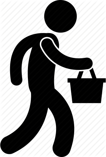 346x512 Basket, Buying, Customer, Man, Market, Running, Rushing Icon