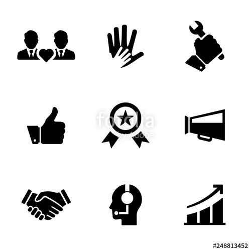 500x500 Customer Relationship Icon Set Stock Image And Royalty Free