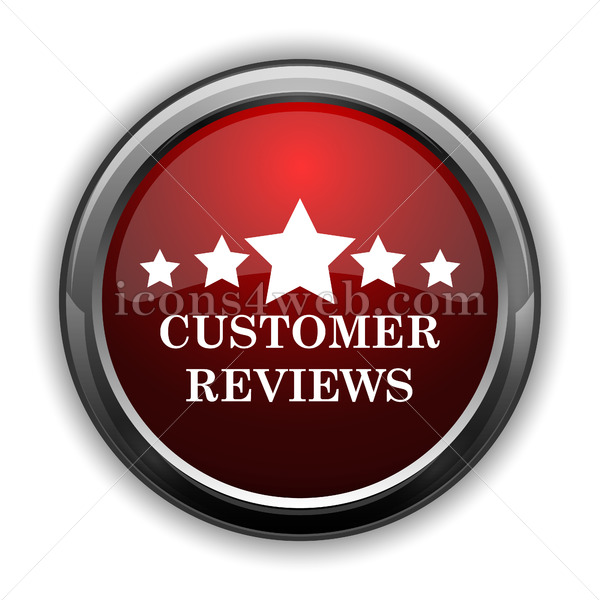 600x600 Customer Reviews Icon Red Glossy Web Icon With Shadow