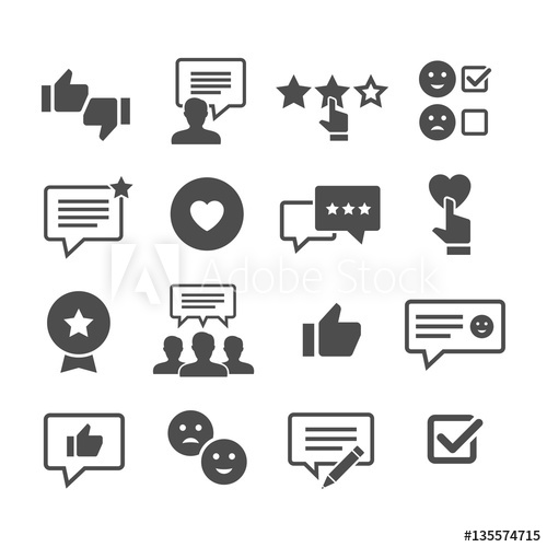 500x500 Customer Reviews Vector Icon Set