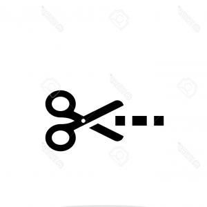 300x300 Photostock Vector Cut Here Symbol Scissors And Dotted Line Cut