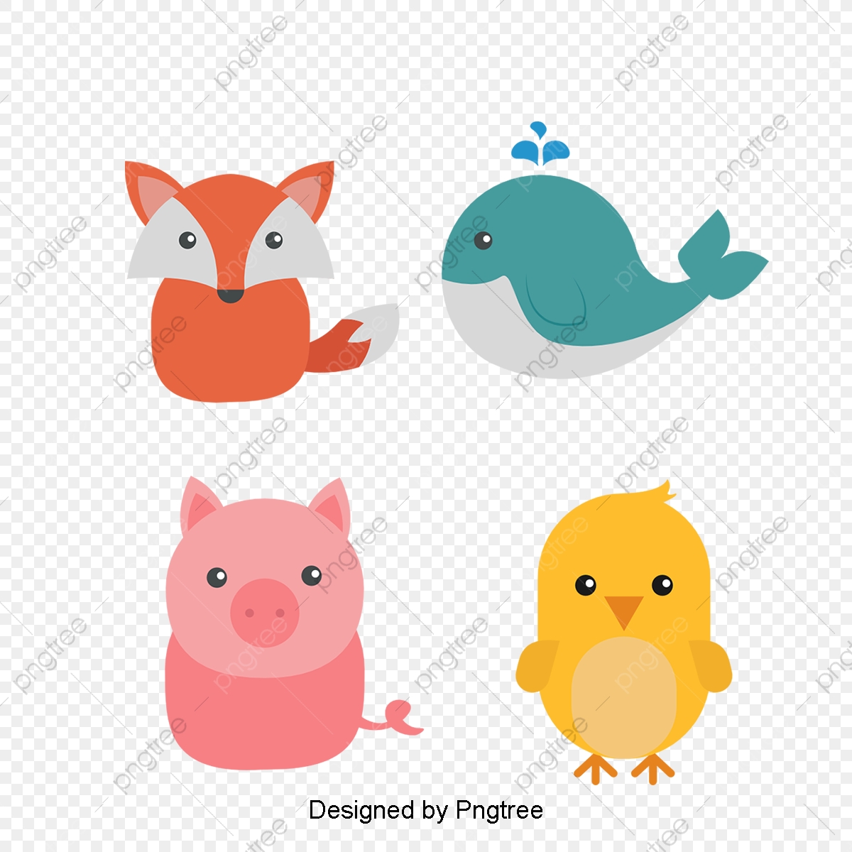 1200x1200 Cute Animal Pattern Icon Design, Animal Vector, Chick, Fox Png