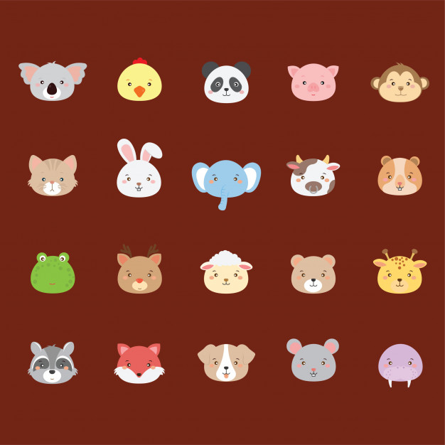 626x626 Cute Animal Icon Set Vector Premium Download