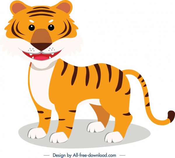 600x541 Download Free Vector Tiger Animal Icon Cute Cartoon Character