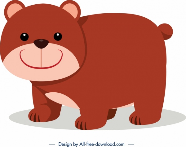 600x476 Bear Icon Cute Cartoon Design Free Vector In Adobe Illustrator