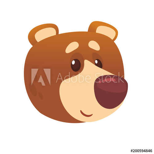 500x500 Cartoon Cute Bear Icon Vector Illustration Of A Cool Bear Head