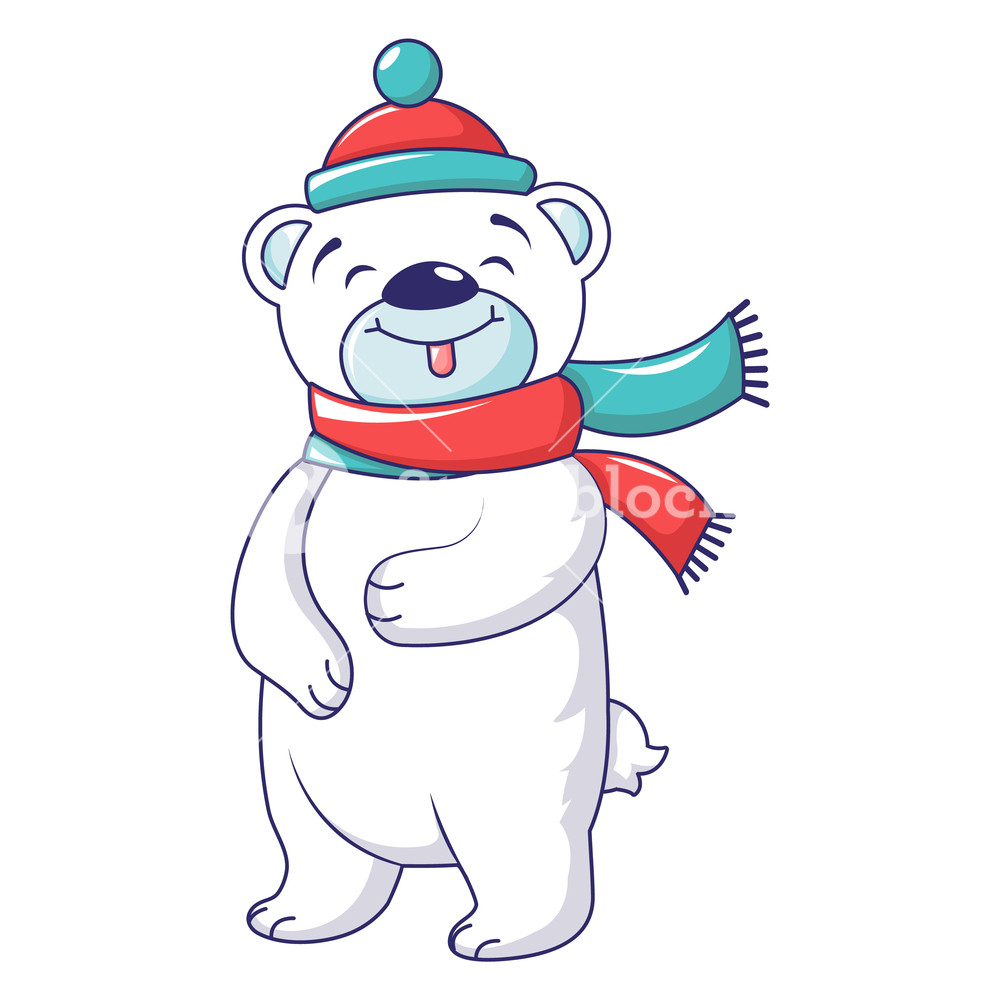 1000x1000 Cute Bear With Winter Clothes Icon Cartoon Of Cute Bear