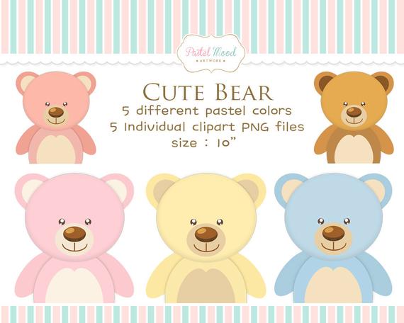 570x456 Instant Download Png Vector Cute Bear Pastel Colors Icon Clip Etsy