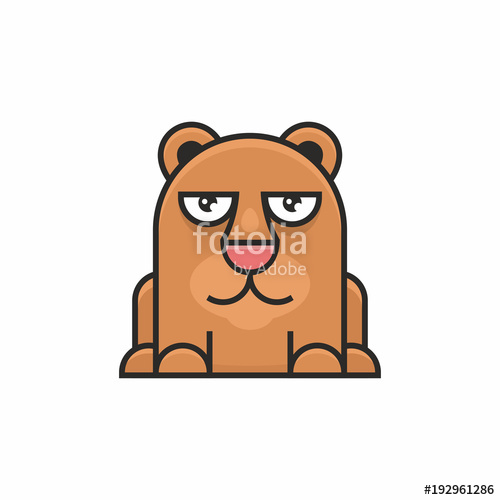 500x500 Cute Bear Icon On White Background Stock Image And Royalty Free