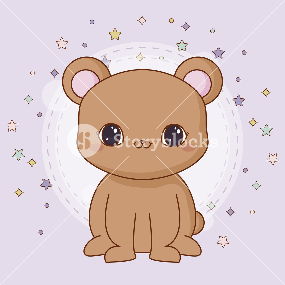 1000x1000 Cute Bear Icon Over Purple Background, Colorful Design Vector